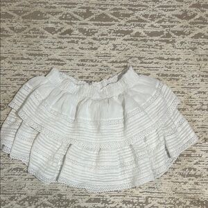 Aerie White Lace Tiered Skirt